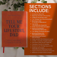 Dad Tell Me Your Life Story Leather Journal (Hardcover) – a Family Heirloom Keep