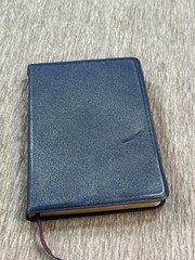 Vintage Holy Bible KJV Oxford Blue Morocco Leather Concordance Pocket Size Silk