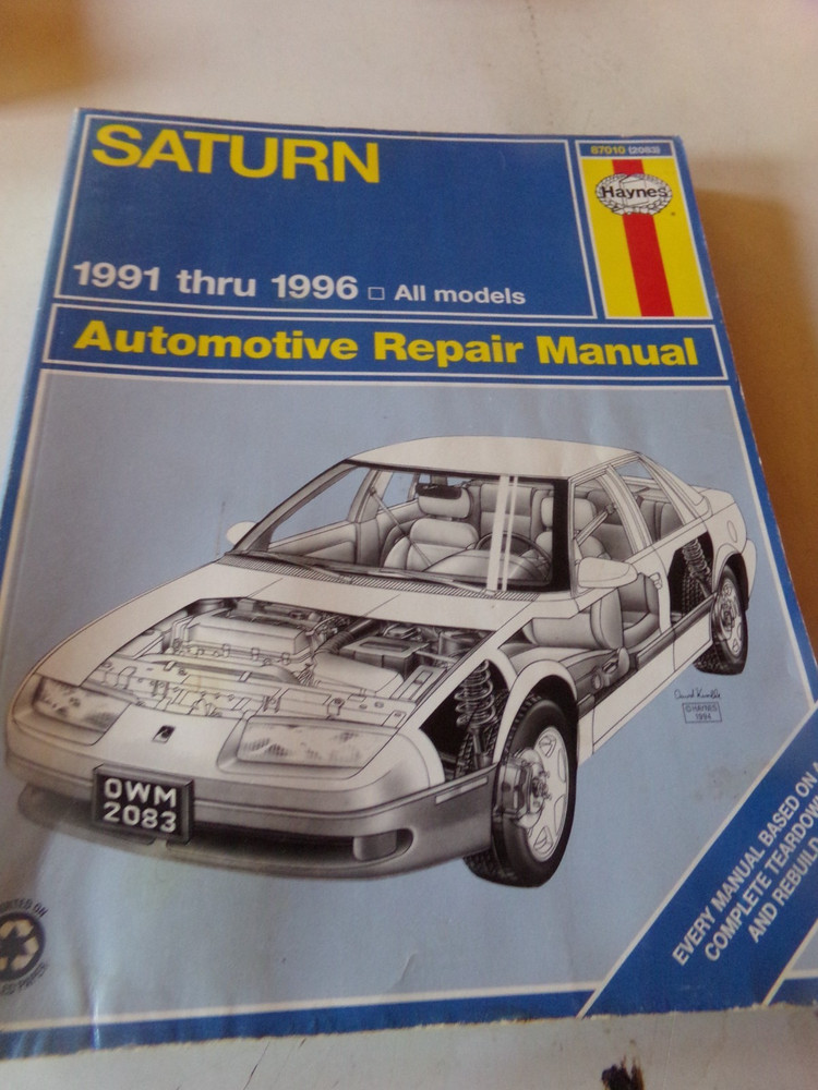 Saturn 1991-1996 Automotive Repair Manual Haynes 87010 [VG]