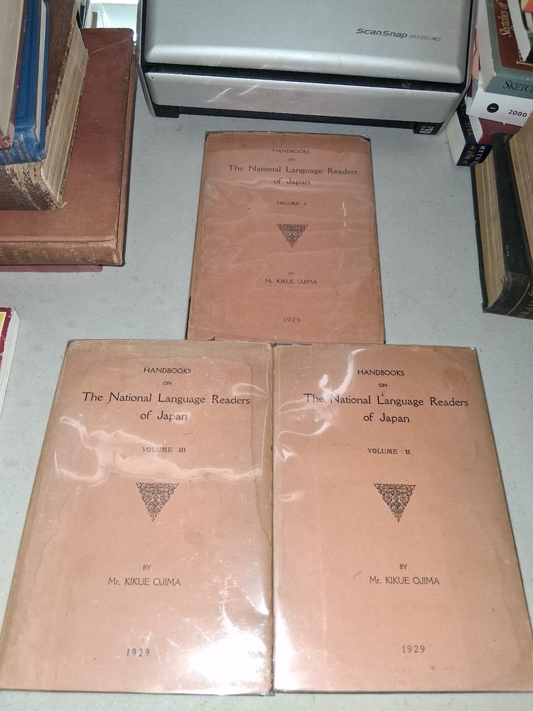 National Language Readers Of Japan Kikue Ojima Vol I-III 1929 Japanese English