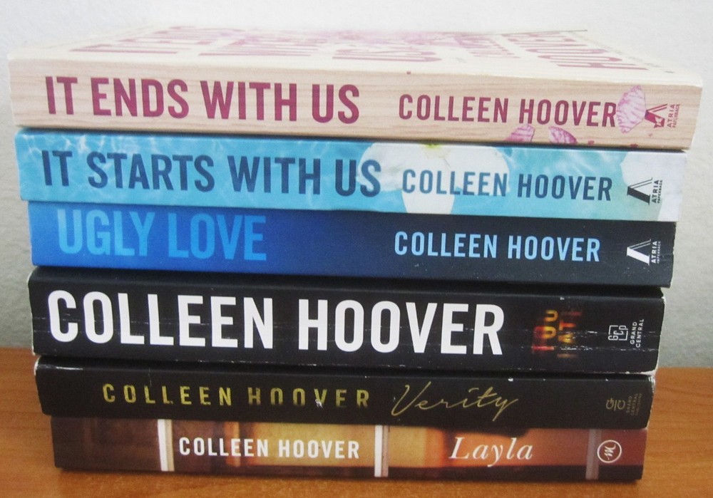 COLLEEN HOOVER LOT OF 6 BOOKS: VERITY, TOO LATE, UGLY LOVE, LAYLA, ENDS WITH US