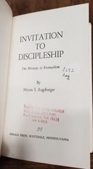 Invitation to Discipleship Message of Evangelism Myron Augsburger Herald Press 1