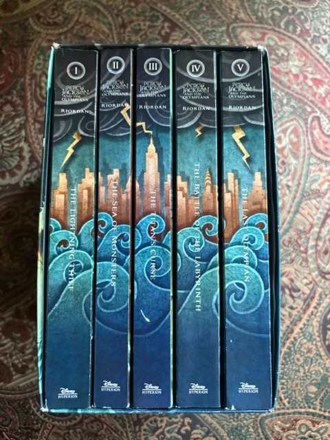 NEW Percy Jackson and the Olympians 5 Book Paperback Boxed Set (w/poster)