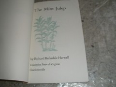 THE MINT JULEP RICHARD HARWELL PAPERBACK 1975