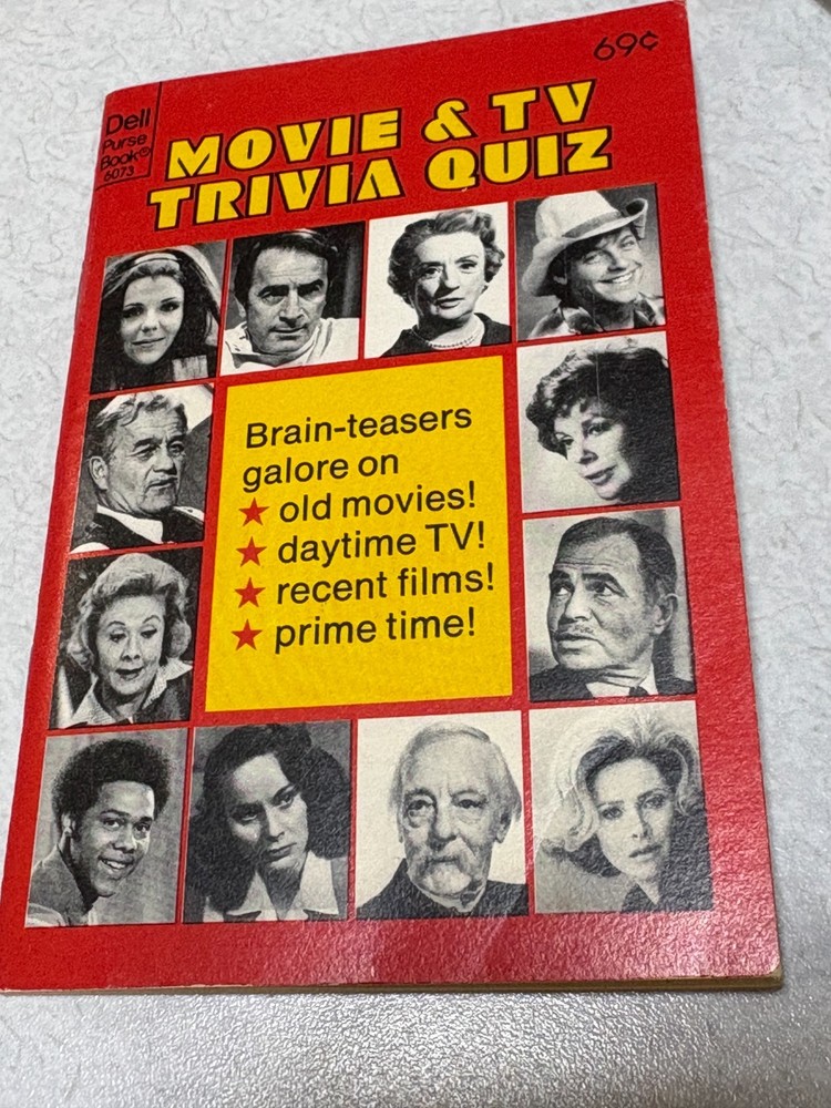 1982 Movie & TV Trivia Quiz Mini Magazine Dell Purse Book 64 pages