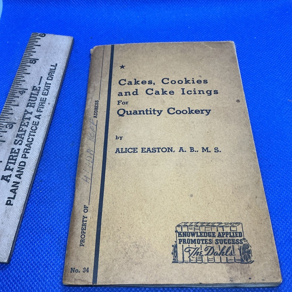 Cakes, Cookies & Cake Icings #34 Hospitality Pocket Book SC Dahl Alice Easton