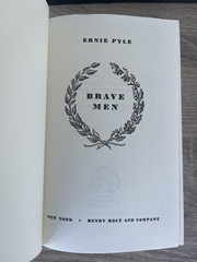 Brave Men, Ernie Pyle, HC/DJ, 1944 Facsimile Edition. War Correspondent View VG