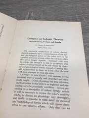 Lectures on Colonic Therapy O. Boto Schellberg 1930 Medical Health RARE