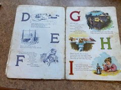 Nursery Rhymes from Mother Goose Lithographed on linen Indestructible 1890s