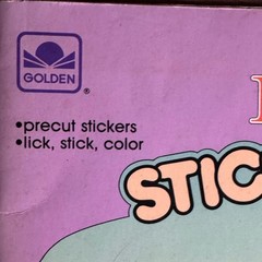 BAMBI Golden STICKER FUN 1988 Coloring Book Pre-Cut Stickers Lick Stick