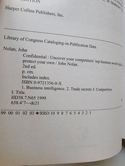 John Nolan CONFIDENTIAL: BUSINESS SECRETS, GETTING THEIRS -OUT OF PRINT – First
