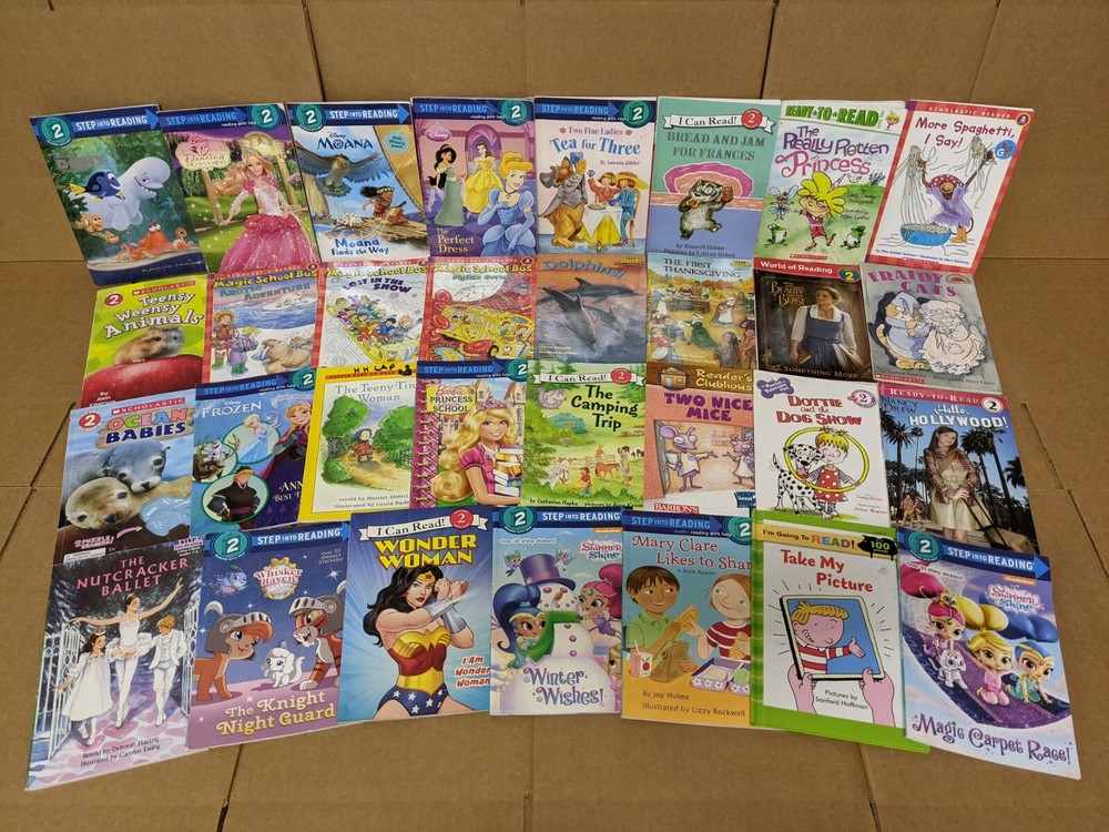 Lot of 10 Level 2 BOOKS FOR GIRL~RL~Ready to-I Can Step into Learn Read – RANDOM