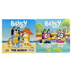Bluey Board Book Set x 2 The Pool The Beach Hardcover Kids TV Series Picture Lot