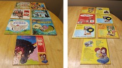 Book and Record + Book and Tape Lot Of 7 Books Plus 6 Children + 2 Music Records