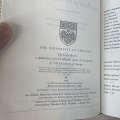 GREAT BOOKS OF THE WESTERN WORLD Britannica-1952, 1986 Printing. Vols- YOU PICK