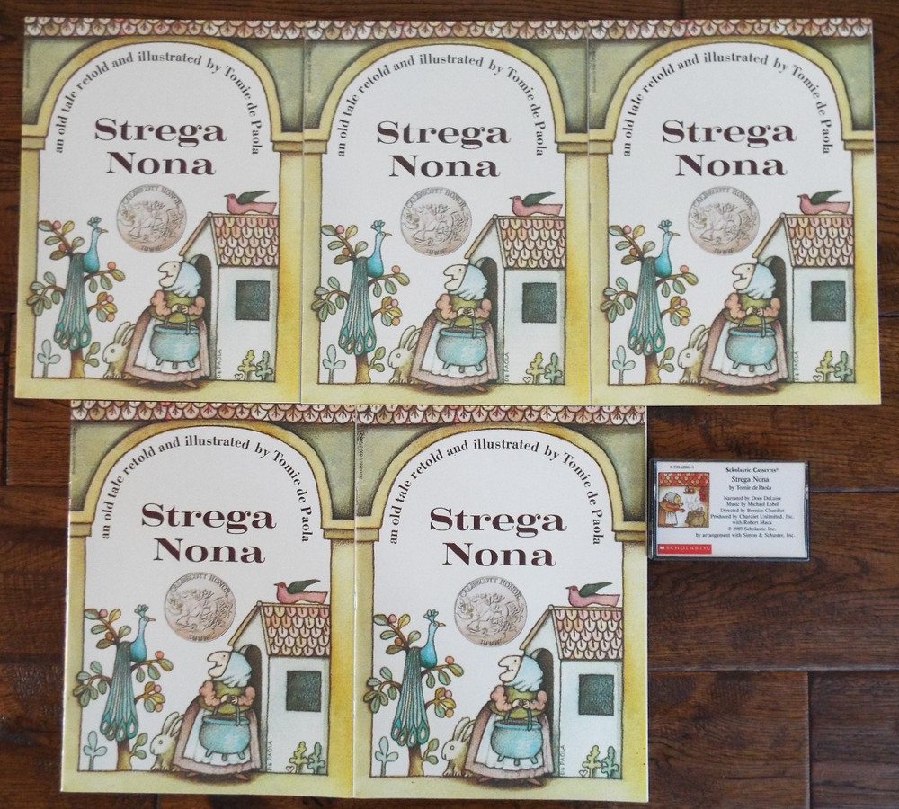 Lot 5 Strega Nona Books and Cassette by Tomie DePaola Guided Reading Audiobook