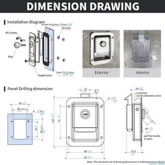 Truck Tool Box Lock Replacement 304 Stainless Steel Paddle Latch 2 Pack 4.7in