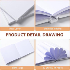 12 Pack White Hardcover Blank 5X5 Inch, Hardcover Blank for Students to Write