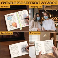 Thick Blank Journal Notebook 400 Pages 3.9 × 5.5 No Lines Soft Leather Pocket…