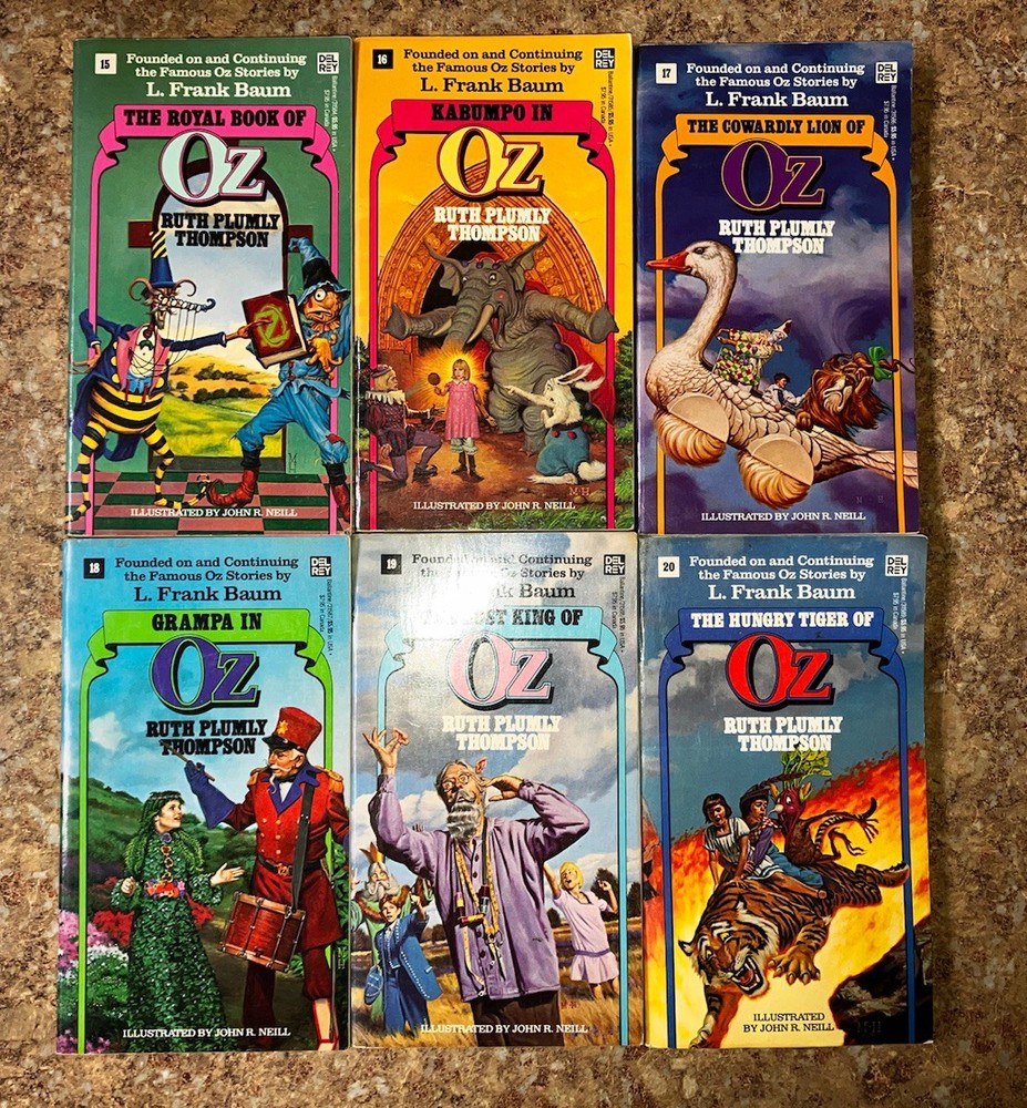 Oz Books L. Frank Baum Set Of 6 Volumes 15-20 by Ruth Plumly Thompson, VTG 1980s