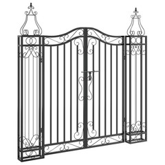 Garden Gate Ornamental Fence Gate with Bolt Hinge Trellis Wrought Iron vidaXL vi
