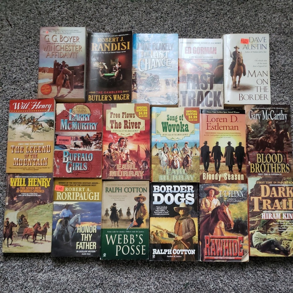 17 Western/Action/Romance PB Books–Cotton/McMurtry/Murray various authors