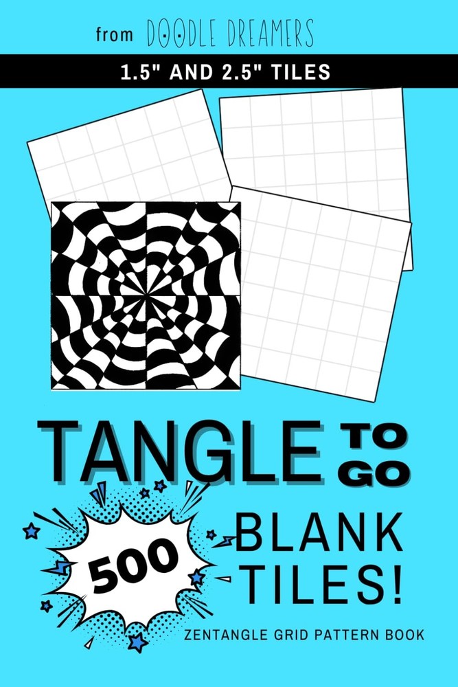 Tangle To Go: Blank Tile Book: Zentangle Tiles Sketchbook Art Therapy To Rel…