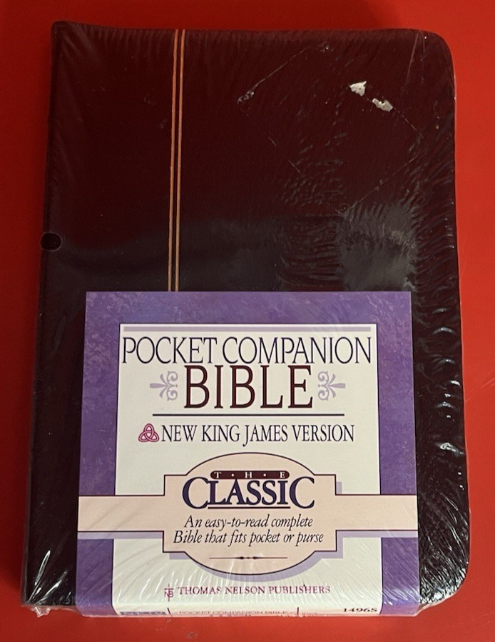 Nelson~Pocket Companion Bible~NKJV~Black Bonded Leather~Compact~Brand New