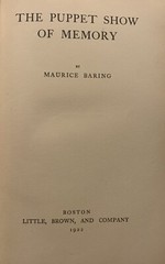 The Puppet Show Of Memory By Maurice Baring In 1922, Hardcover