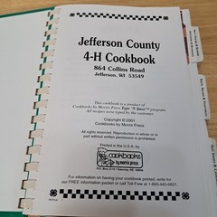Jefferson County 4-H Cookbook 2001 Hardcover Spiral Cookbook Wisconsin 218 pages