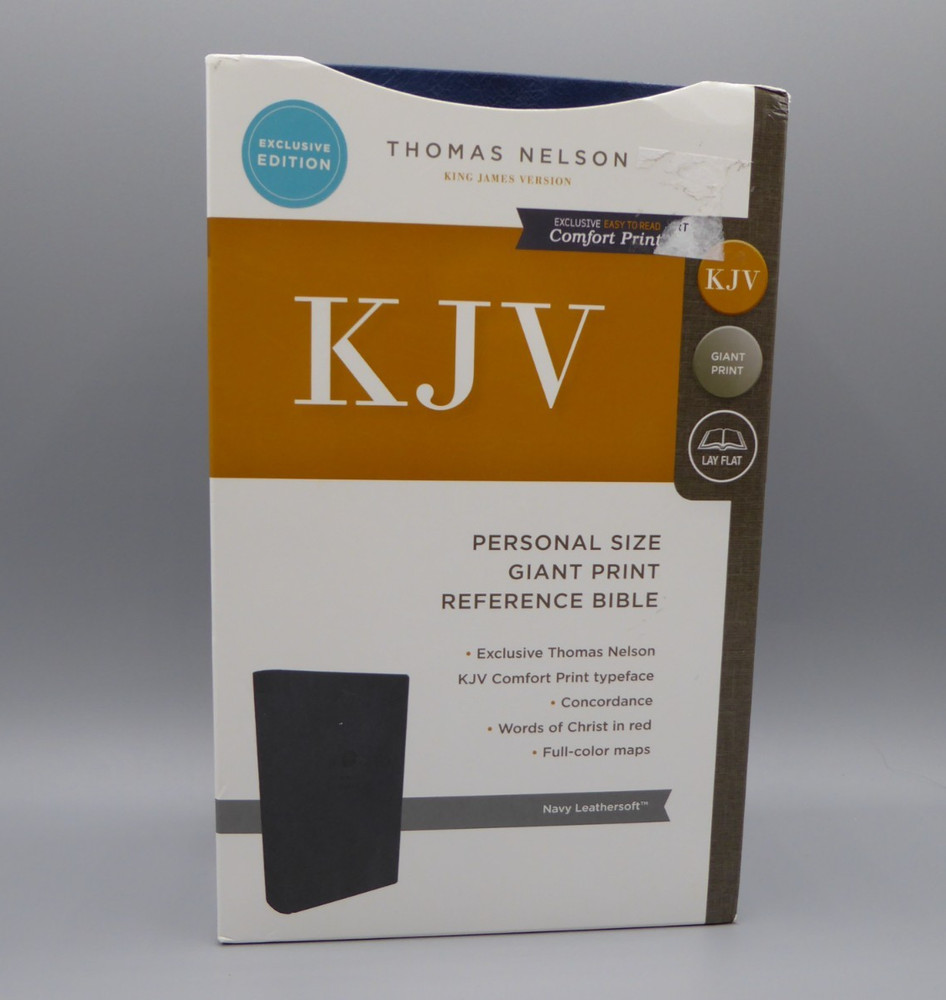 King James Version Bible, Large Giant Print 11.5-Pt, Blue Leather-Soft Cover
