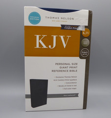 King James Version Bible, Large Giant Print 11.5-Pt, Blue Leather-Soft Cover