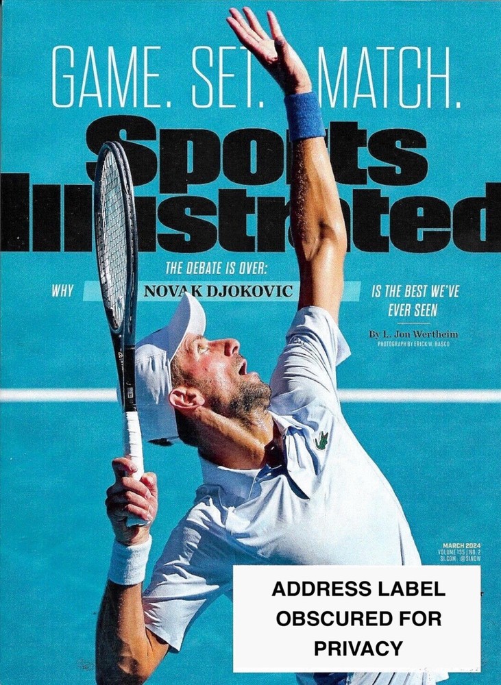 SPORTS ILLUSTRATED Magazine March 2024 NOVAK DJOKOVIC Cover