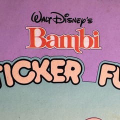 BAMBI Golden STICKER FUN 1988 Coloring Book Pre-Cut Stickers Lick Stick