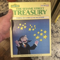 Complete Sesame Street Treasury Set 1-15 w/ Big Bird Holder 1983 CTW Books