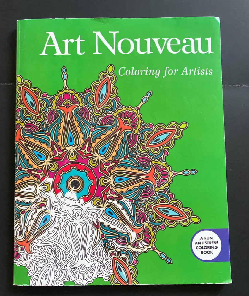 Art Nouveau: Coloring for Artists by Skyhorse Publishing (2015, Trade Paperback)