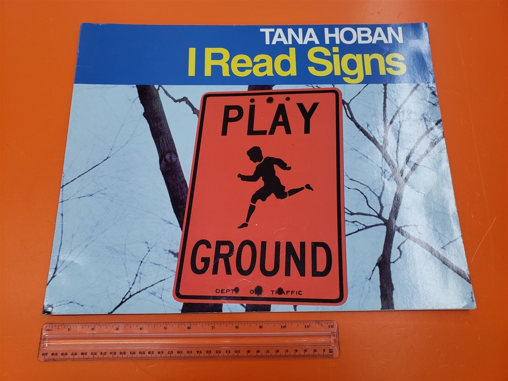 ⭐️⭐️⭐️⭐️⭐️ Vintage Tana Hoban I Read Signs Teacher Classroom Big Book 14×18″