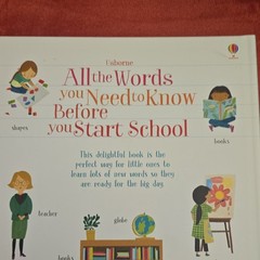 Usborne All the Words You Need to Know Before You Start School Hardcover Illus