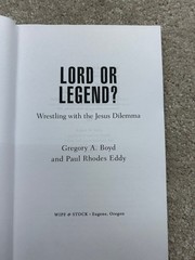 LORD or Legend? Boyd Eddy 2010 Reissue Christian Theology Wipf Stock