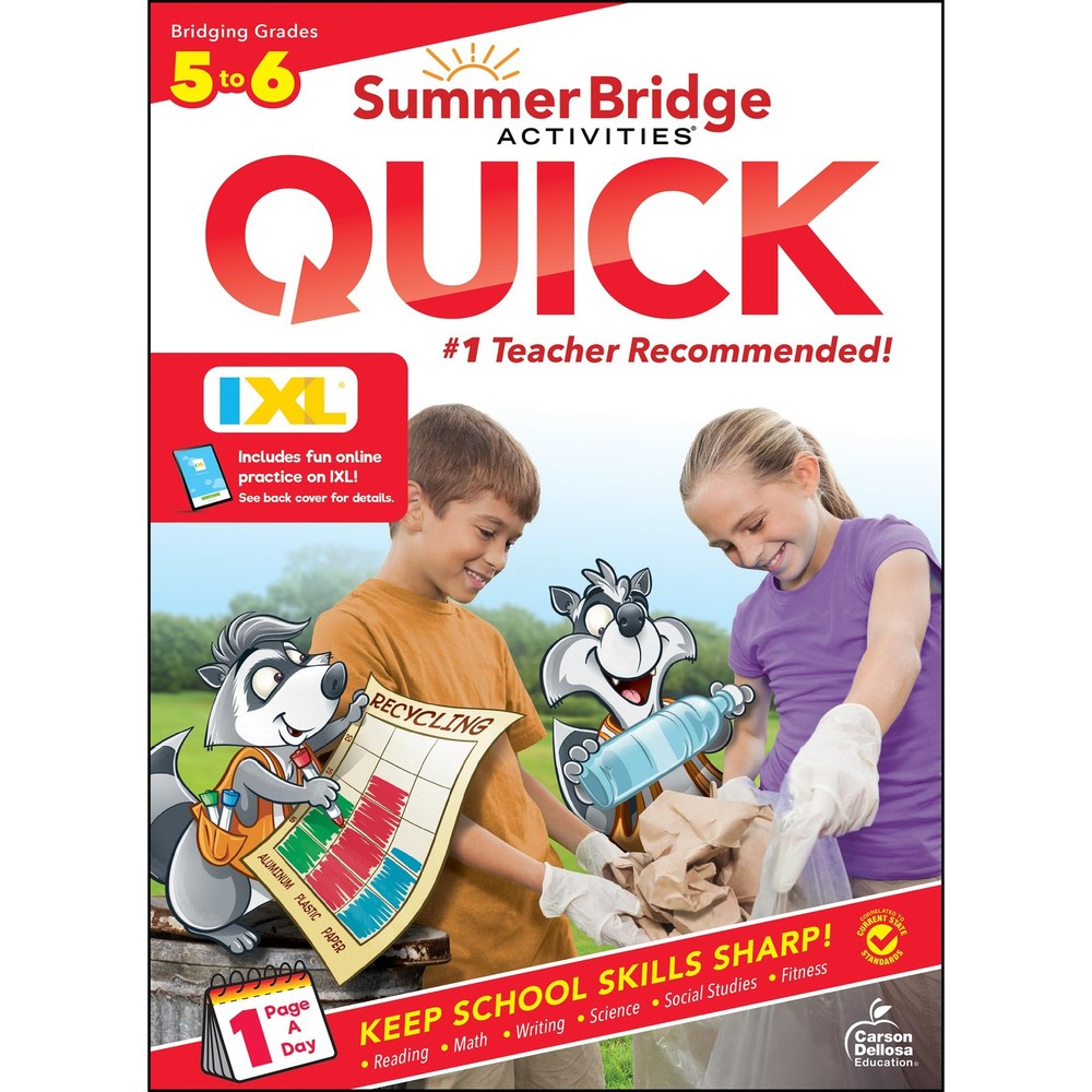 Summer Bridge Activities Quick 5th to 6th Grade Workbooks All Subjects, Midd…