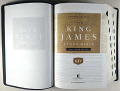 KJV Study Bible Black Genuine Leather Full Color Edition Indexed King James VG