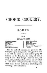 1888 Choice Cookery Vintage Cook Book 144 Pages