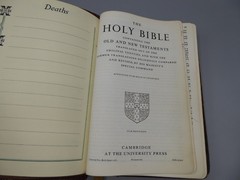 Vintage KJV Holy Bible Cambridge Univ. Press Water Buffalo Calfskin