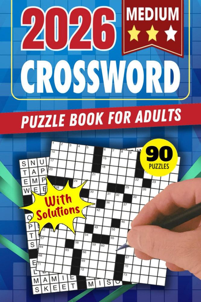 Medium Crossword Puzzle Book for Adults: 90 Puzzles – Fun and Focused Challenges
