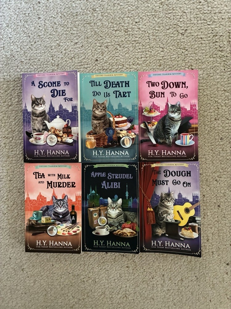 H.Y. Hannah Oxford Tearoom Series Cozy Mystery Novels 1 – 4, 8, & 9 Trade PBS