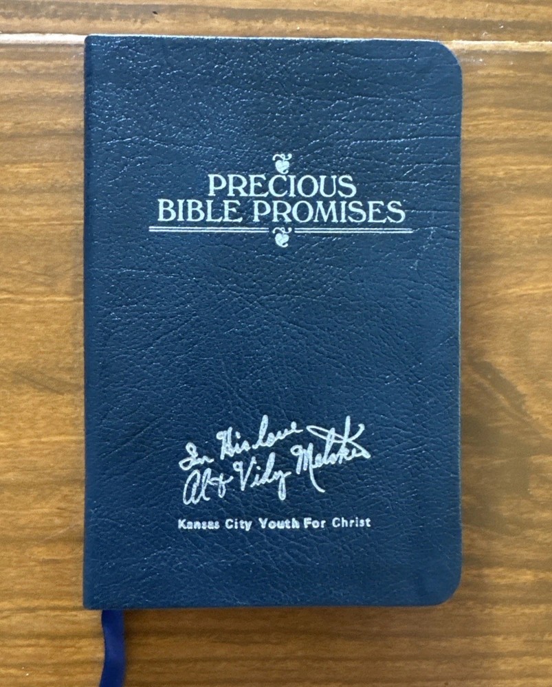 Precious Bible Promises NKJV Jim Tammy Bakker Blue Leather Thomas Nelson Box