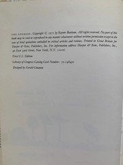Los Angeles: The Architecture of Four Ecologies (1971, First U.S. Edition)