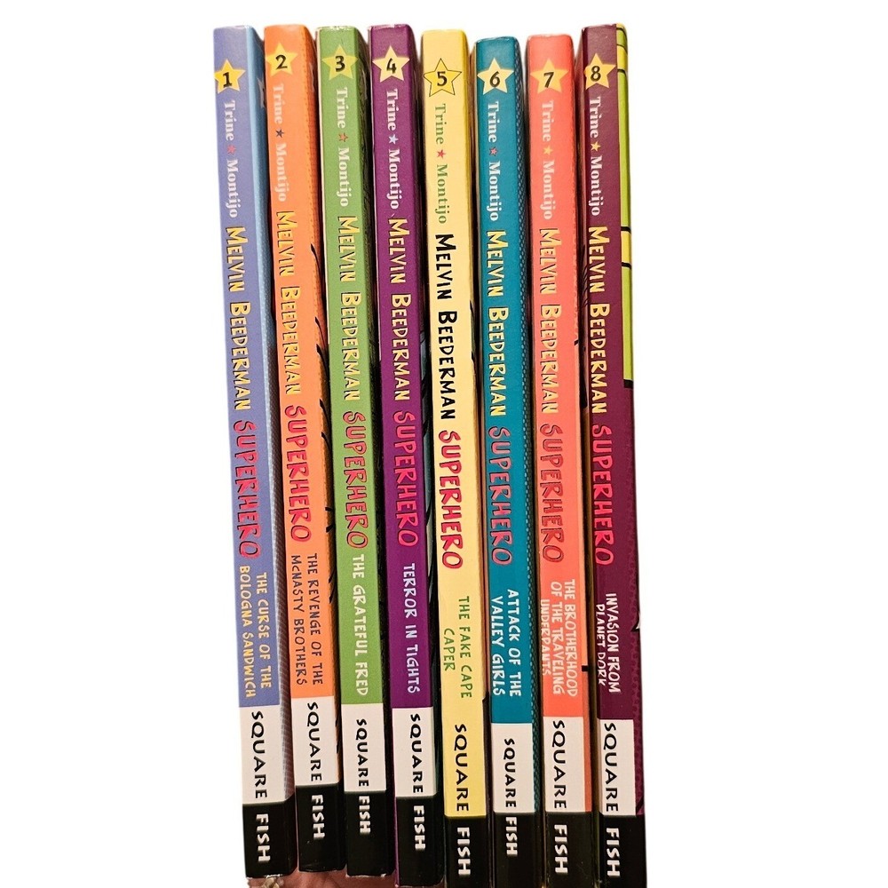 Melvin Beederman Superhero Books 1-8 Complete Series Greg Trine Square Fish Set