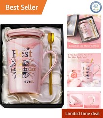 Elegant 14oz Ceramic Coffee Mug with Gold Print – Perfect for Mom’s Birthday