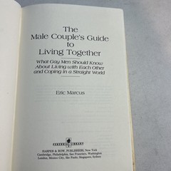 1st Edition Male Couple’s Guide to Living Together HC Eric Marcus